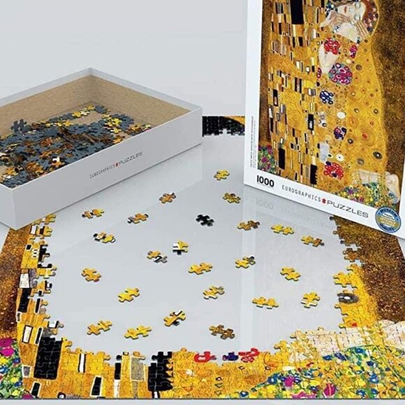 New sealed Eurographics 1000pcs Adult Puzzle - The Kiss  by Gustav Klimt - Picture 9 of 16